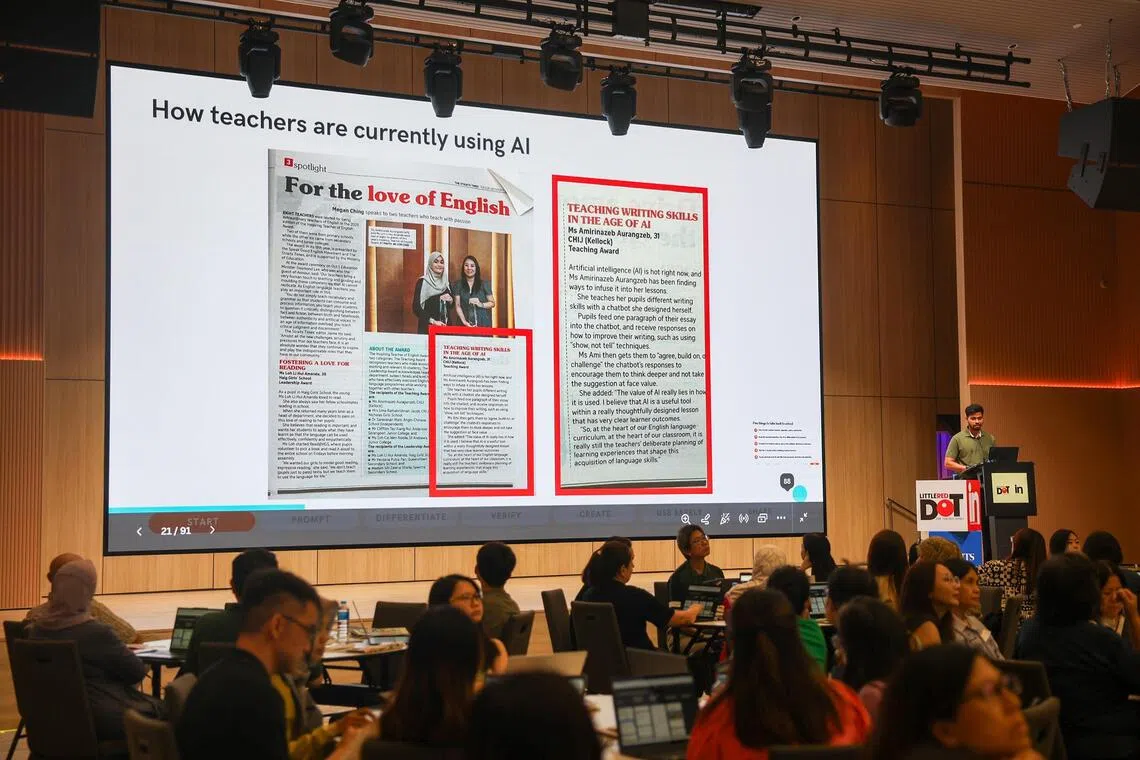 During the workshop, teachers harnessed AI tools such as Gemini Notebook and ChatGPT to create lesson resources for learners of varying abilities.