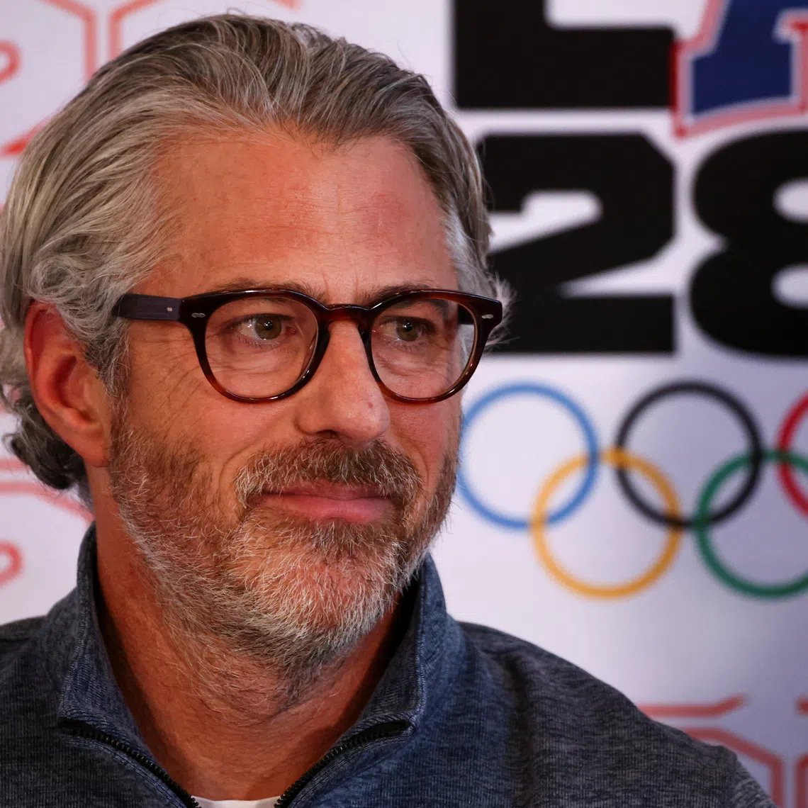 LA28 Chairperson and President Casey Wasserman attends a press conference held by the International Olympic Committee Coordination Commission for the Los Angeles 2028 Olympic and Paralympic Games at UCLA, Los Angeles, California, U.S., November 14, 2024. REUTERS/Daniel Cole