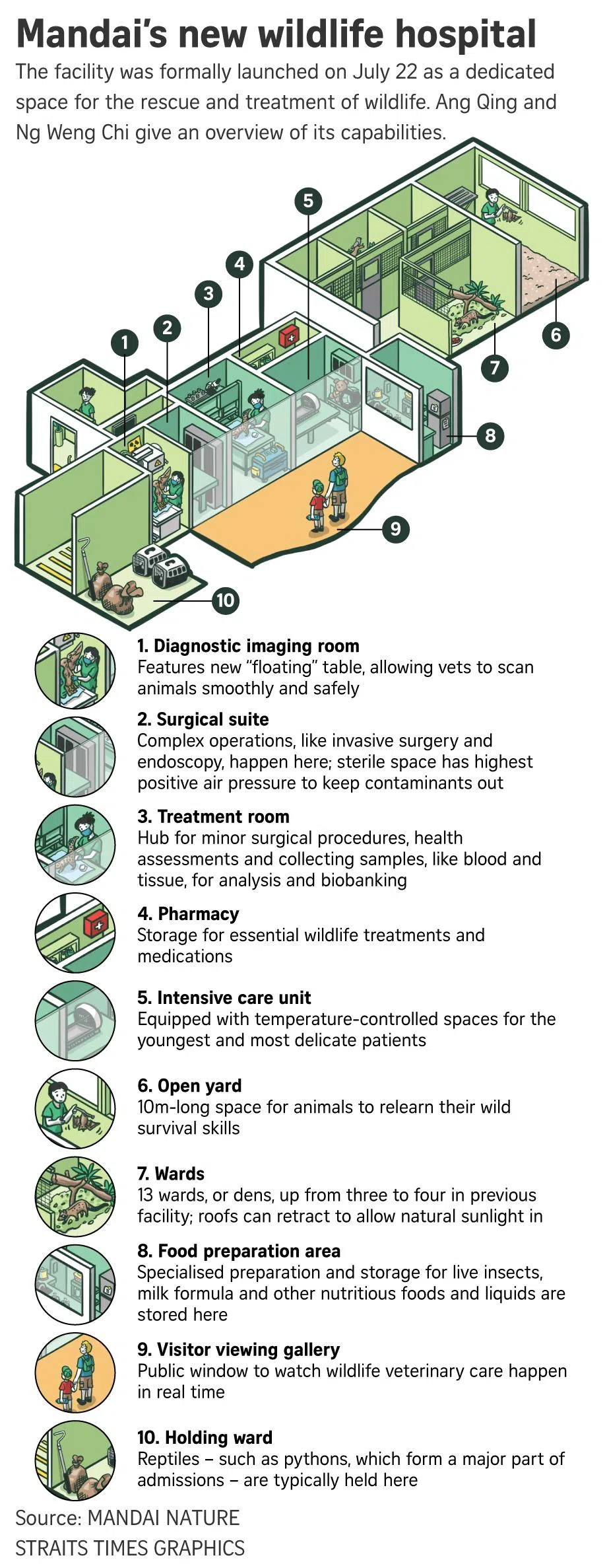 A graphic showing the layout of the Mandai Wildlife Centre.