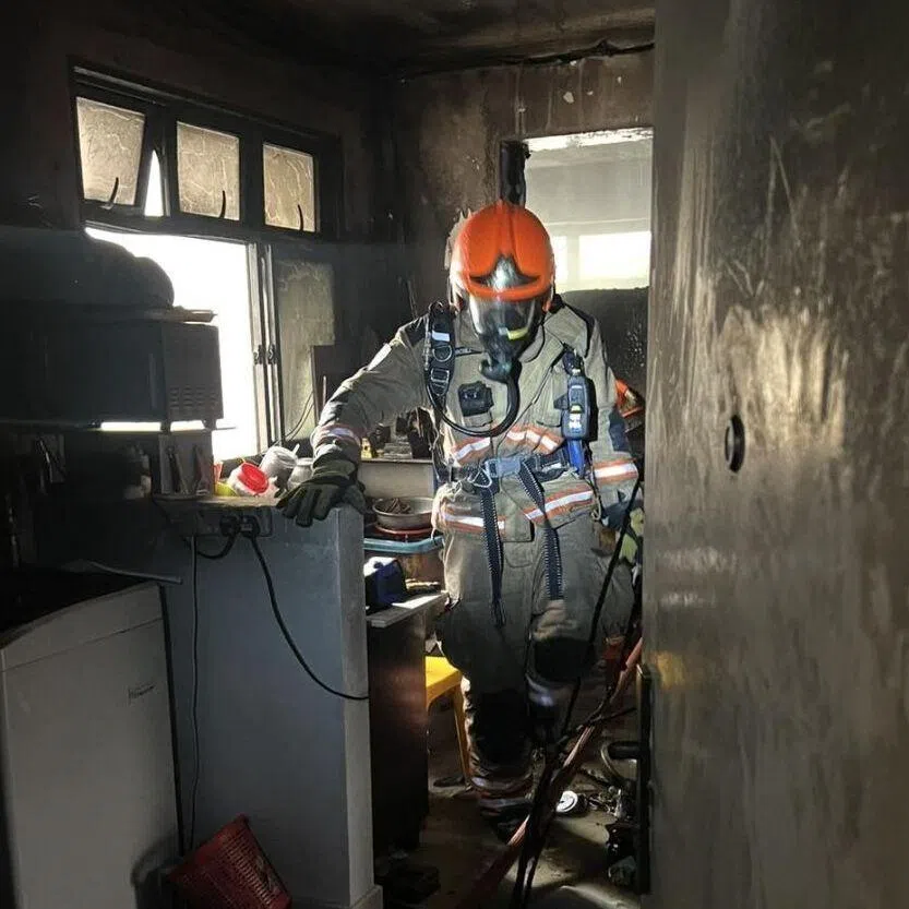 The fire involved the living room of a unit on the second floor.