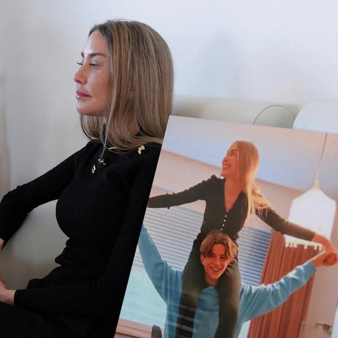 Vinciane Stucky, mother of 17-year-old Trystan Pidoux, who died in the bar fire at the Swiss ski resort of Crans-Montana last month, looks on during an interview in her home in Pully, Switzerland, February 5, 2026. REUTERS/Cecile Mantovani