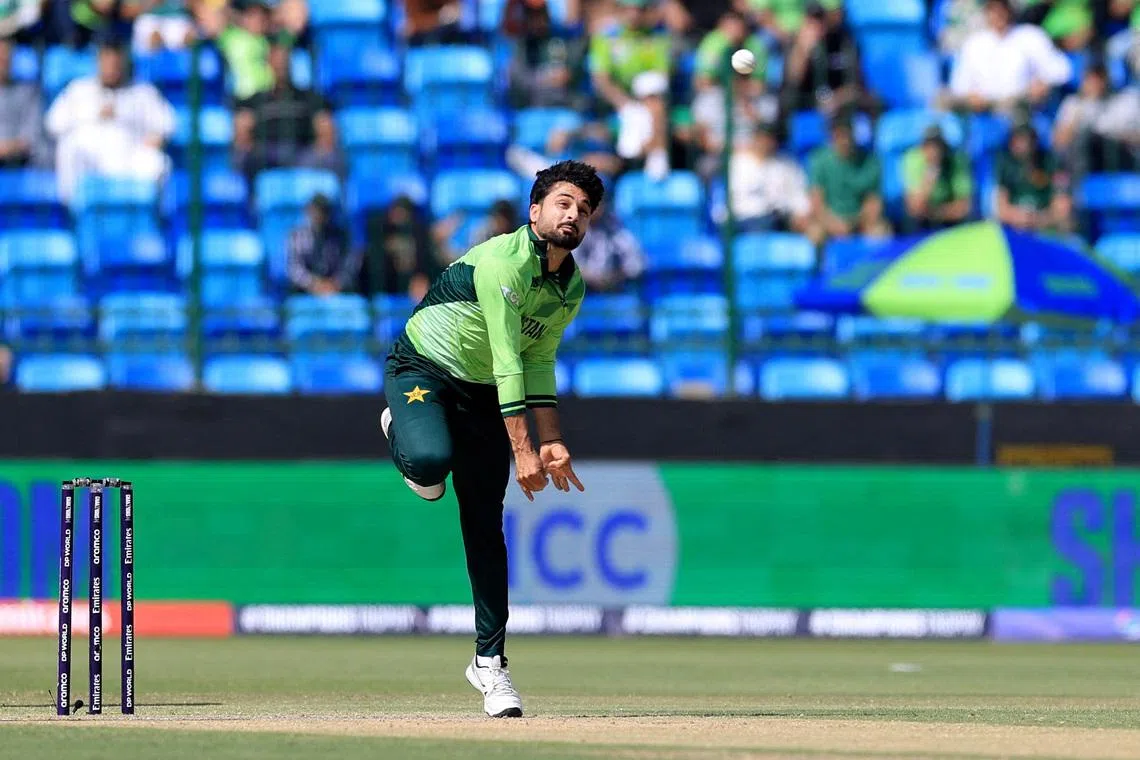 FILE PHOTO: Cricket - ICC Men's Champions Trophy - Group A - Pakistan v New Zealand - National Stadium, Karachi, Pakistan - February 19, 2025 Pakistan's Abrar Ahmed in action REUTERS/Akhtar Soomro/File Photo