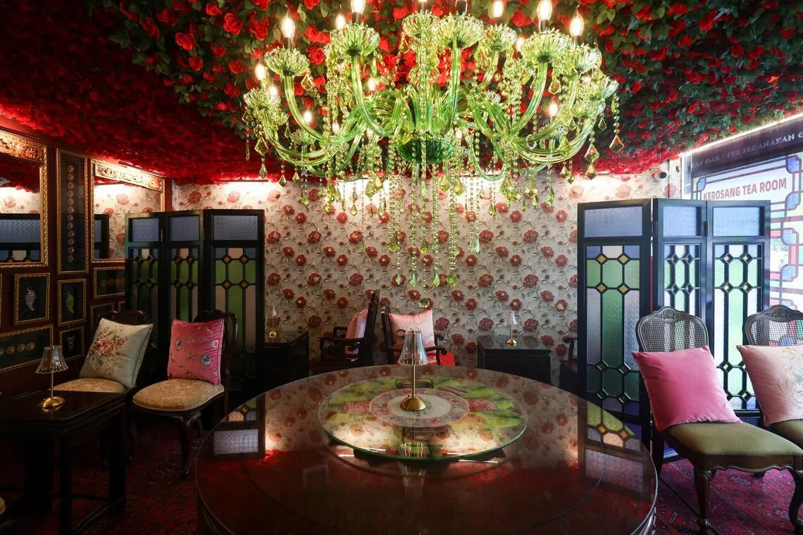 The rose-themed Kerosang Tea Room.