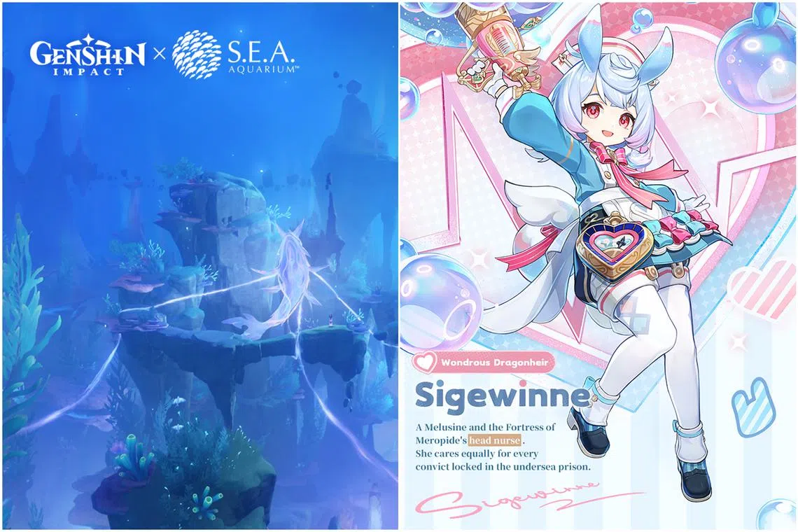 Fans will be able to adventure with Genshin Impact‘s newly launched character Sigewinne at the S.E.A. Aquarium.