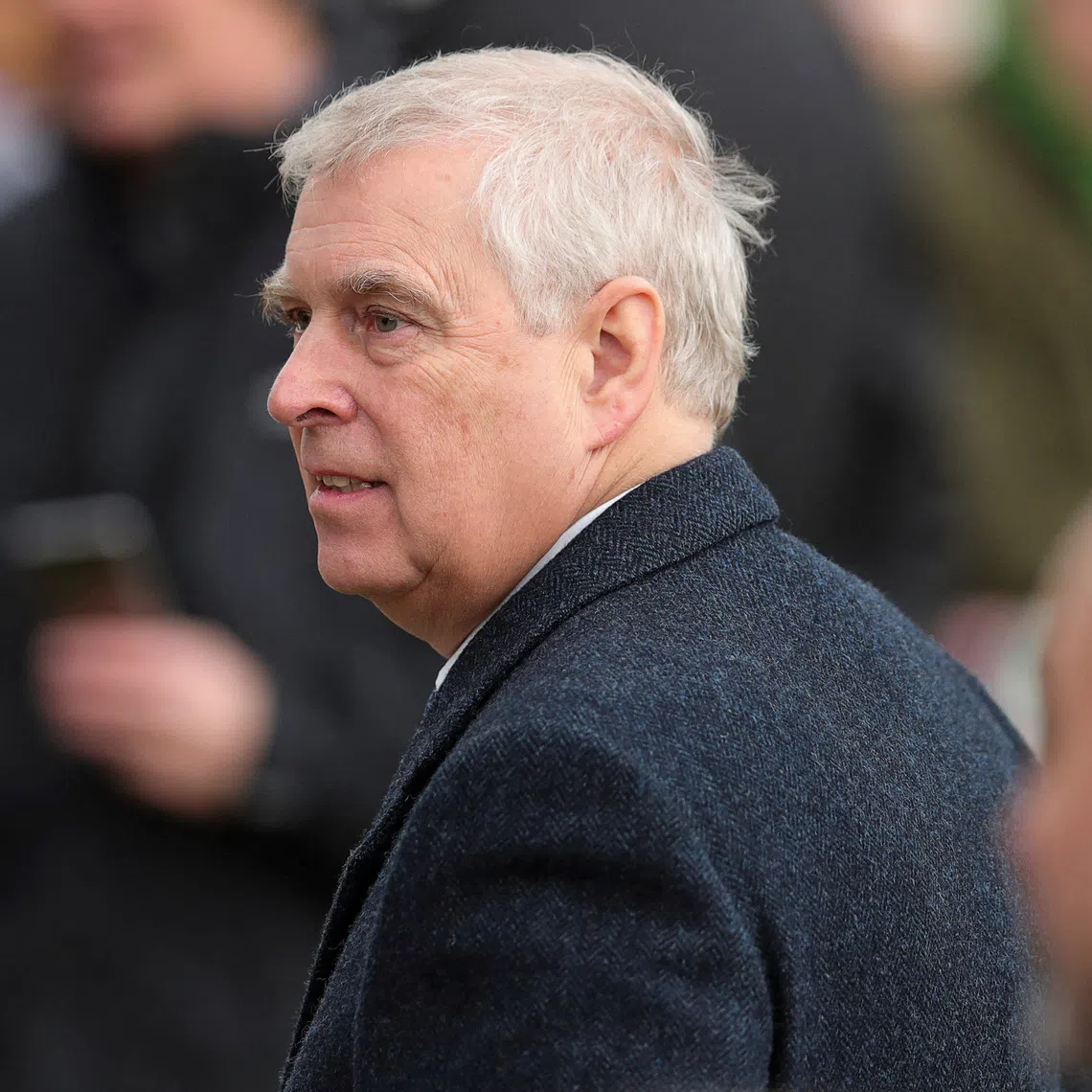 FILE PHOTO: Britain's Prince Andrew, Duke of York attends the Royal Family's Christmas Day service at St. Mary Magdalene's church, as the Royals take residence at the Sandringham estate in eastern England, Britain December 25, 2023. REUTERS/Chris Radburn/File Photo