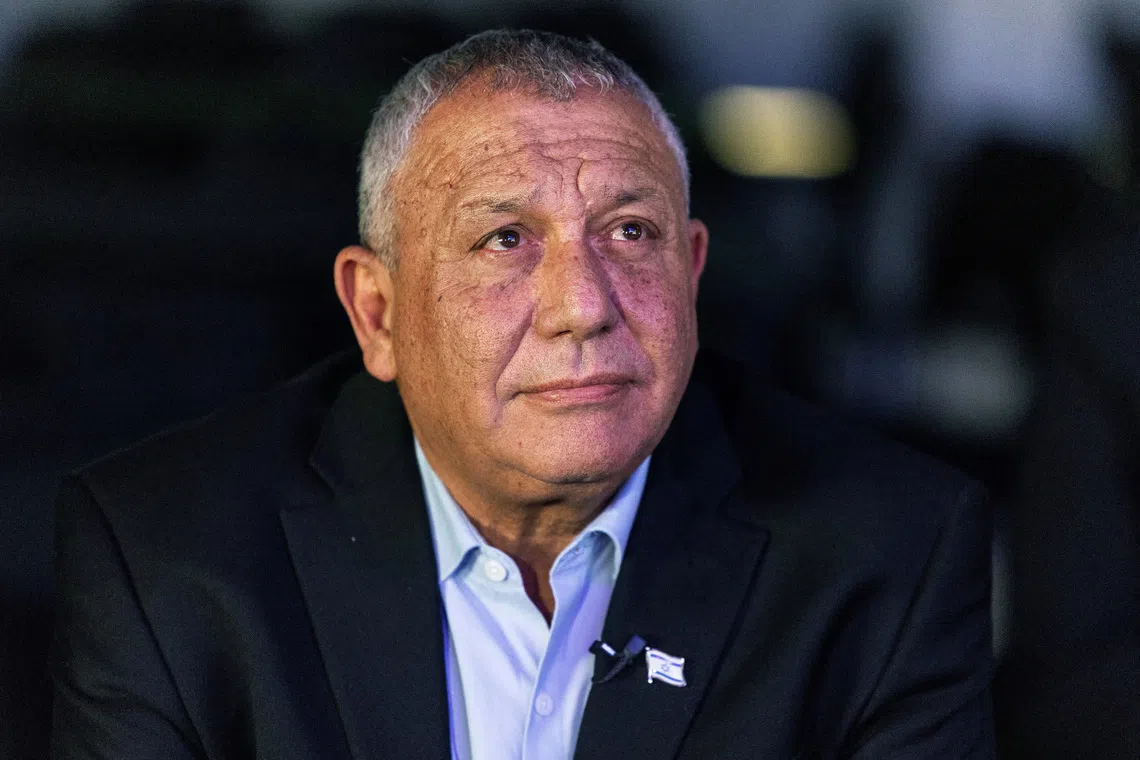FILE PHOTO: Former Israeli military chief Gadi Eisenkot, who is running for prime minister in the next Israeli elections, attends MUNI EXPO, a municipal conference, in Tel Aviv, Israel June 24, 2026. REUTERS/Nir Elias/File Photo