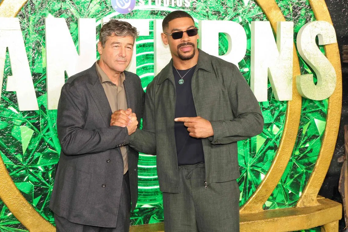 Kyle Chandler and Aaron Pierre at the Los Angeles Premiere of HBO series Lanterns on Aug 13.