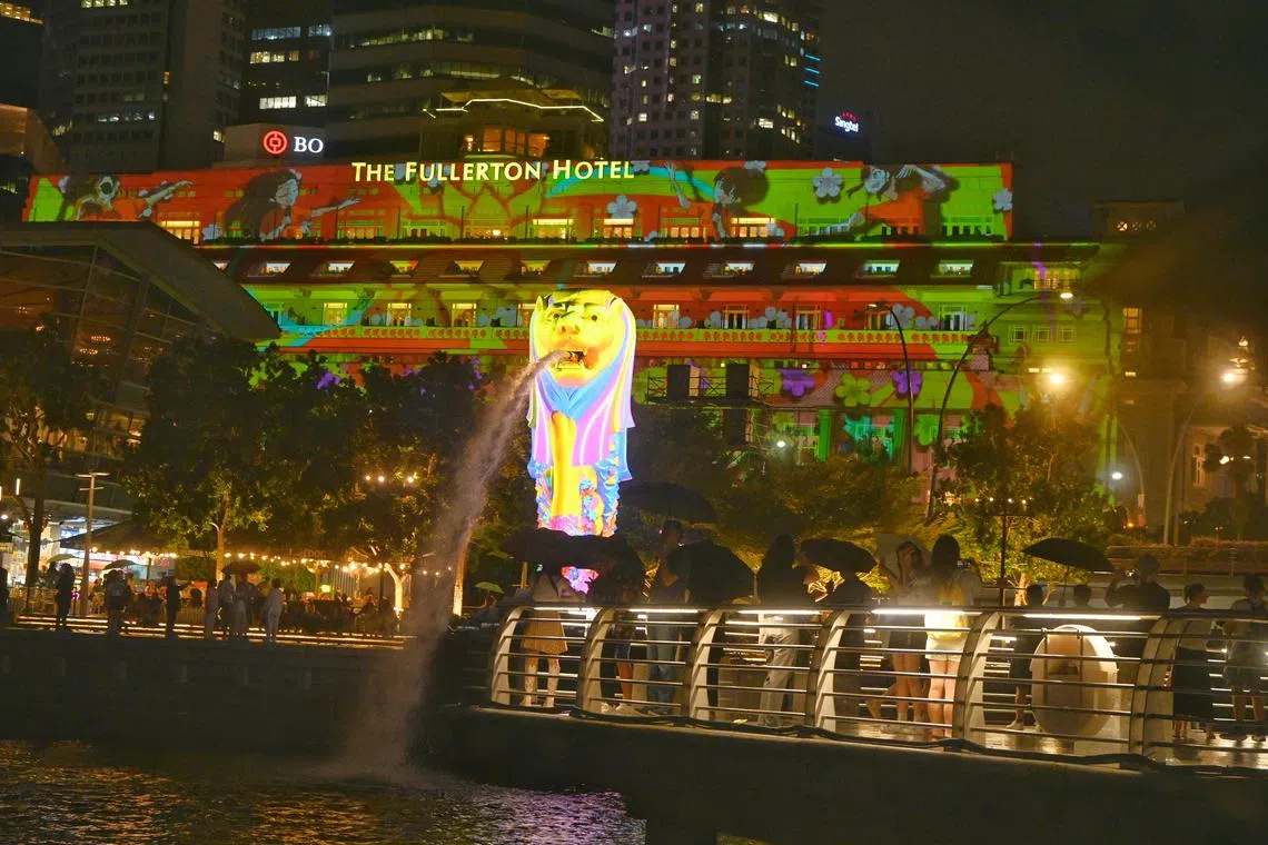 In collaboration with The Majurity Trust, the Marina Bay Singapore Countdown 2024 features 'Brightening Lives' – a series of light projection shows on iconic landmarks such as The Fullerton Hotel Singapore, the Merlion, and the ArtScience Museum at Marina Bay Sands from December 26 to 31. Students drew inspiration from The Majurity Trust's stories on various charities, translating them into poignant artworks addressing social issues in Singapore, from youth mental health to caring for isolated elderly individuals and the often-overlooked stories of migrant workers.