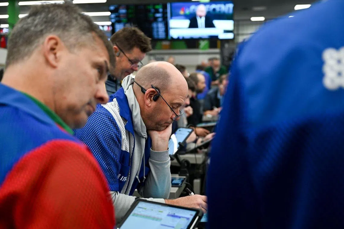 Traders working in the S&P options pit at the Cboe Global Markets exchange in Chicago, Illinois, on Nov 7.