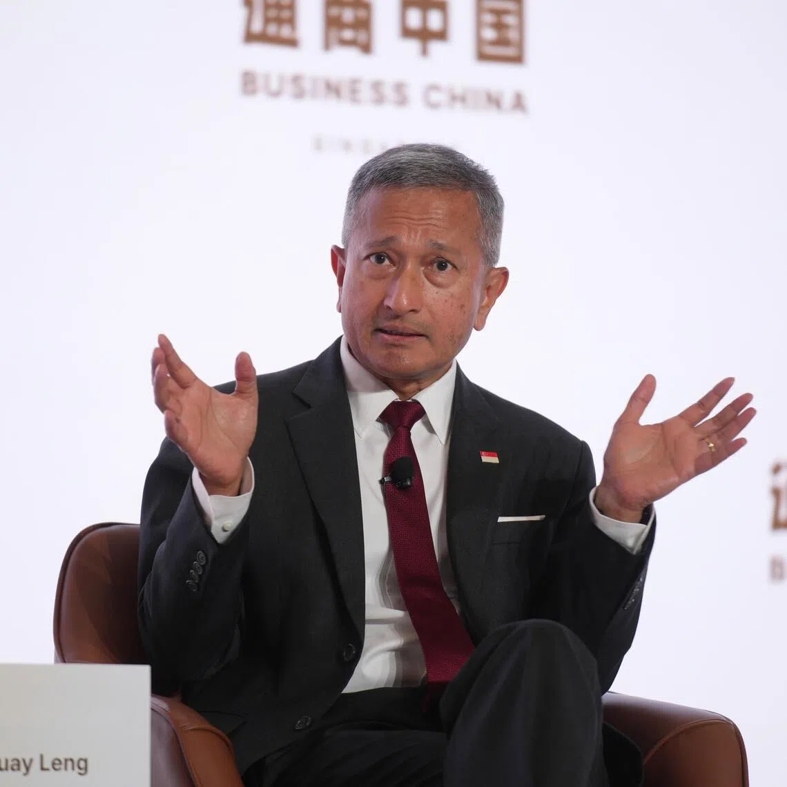 CMG20250919-ChiaTY04/谢智扬/温伟中/FutureChina Global Forum 2025.［Marina Bay Sands]
11:55 - 12:35
Fireside Chat with Minister Vivian Balakrishnan

Vivian Balakrishnan
Minister for Foreign Affairs of Singapore
MODERATOR 
Lee Huay Leng
Editor-in-Chief, Chinese Media Group, SPH Media