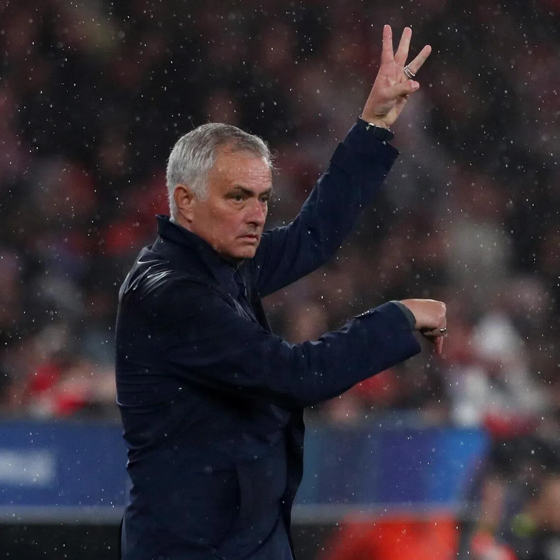 Benfica coach Jose Mourinho during the Champions League match against Real Madrid.