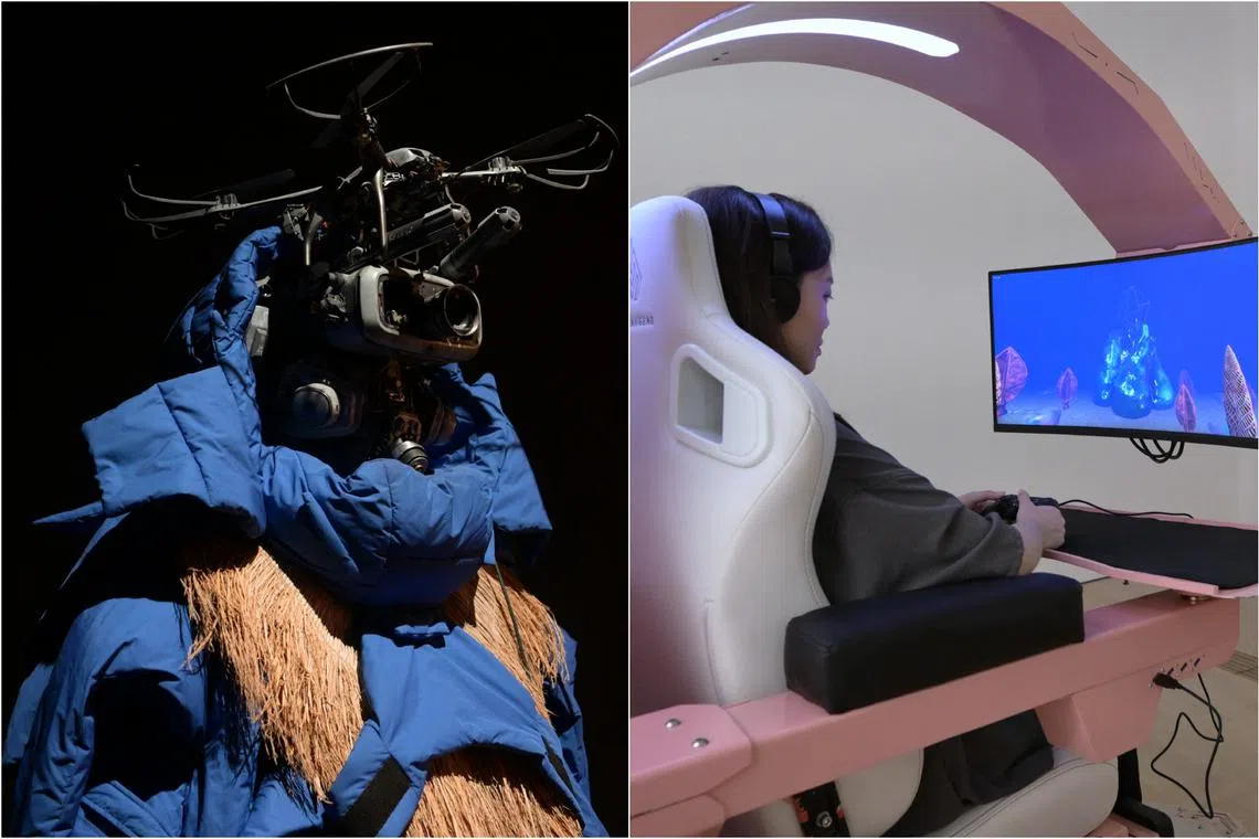 Artist Etsuko Ichihara's the Namahage (left) and Hinterland by South Korean collective PACK.