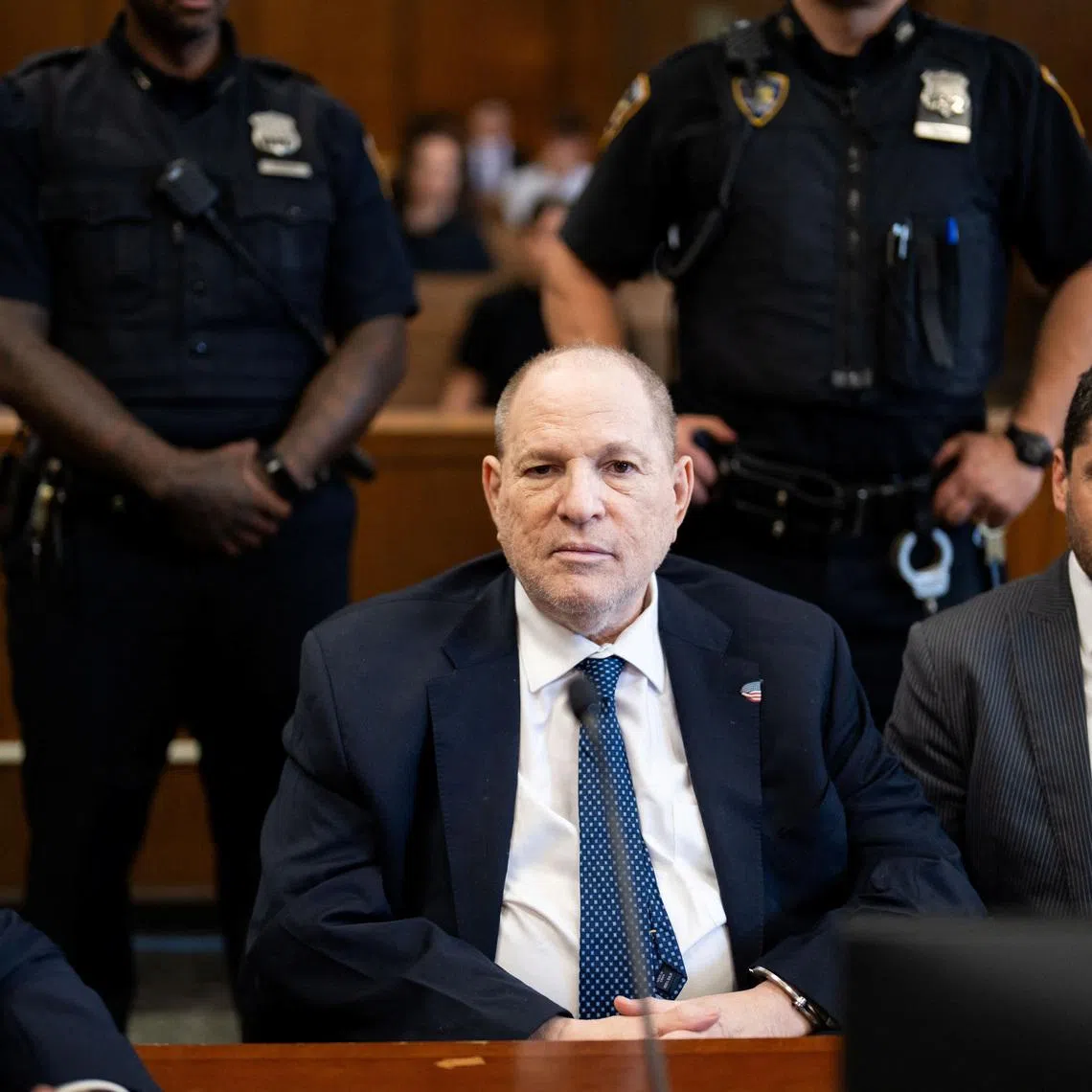 Former Hollywood film producer Harvey Weinstein appears in Manhattan Criminal Court in New York City, U.S., June 25, 2026.  Adam Gray/Pool via REUTERS