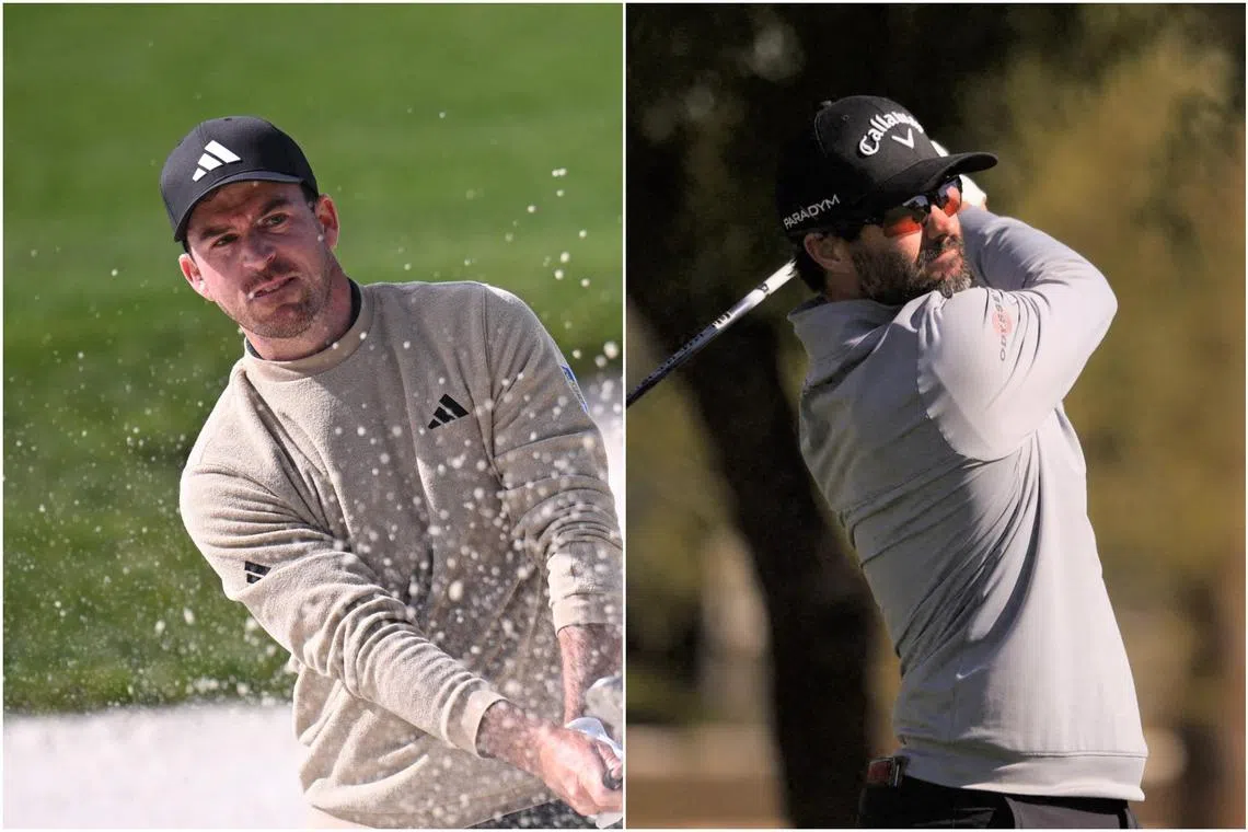 Nick Taylor (left) and Adam hadwin were warmly embraced by fans at the typically raucous event.