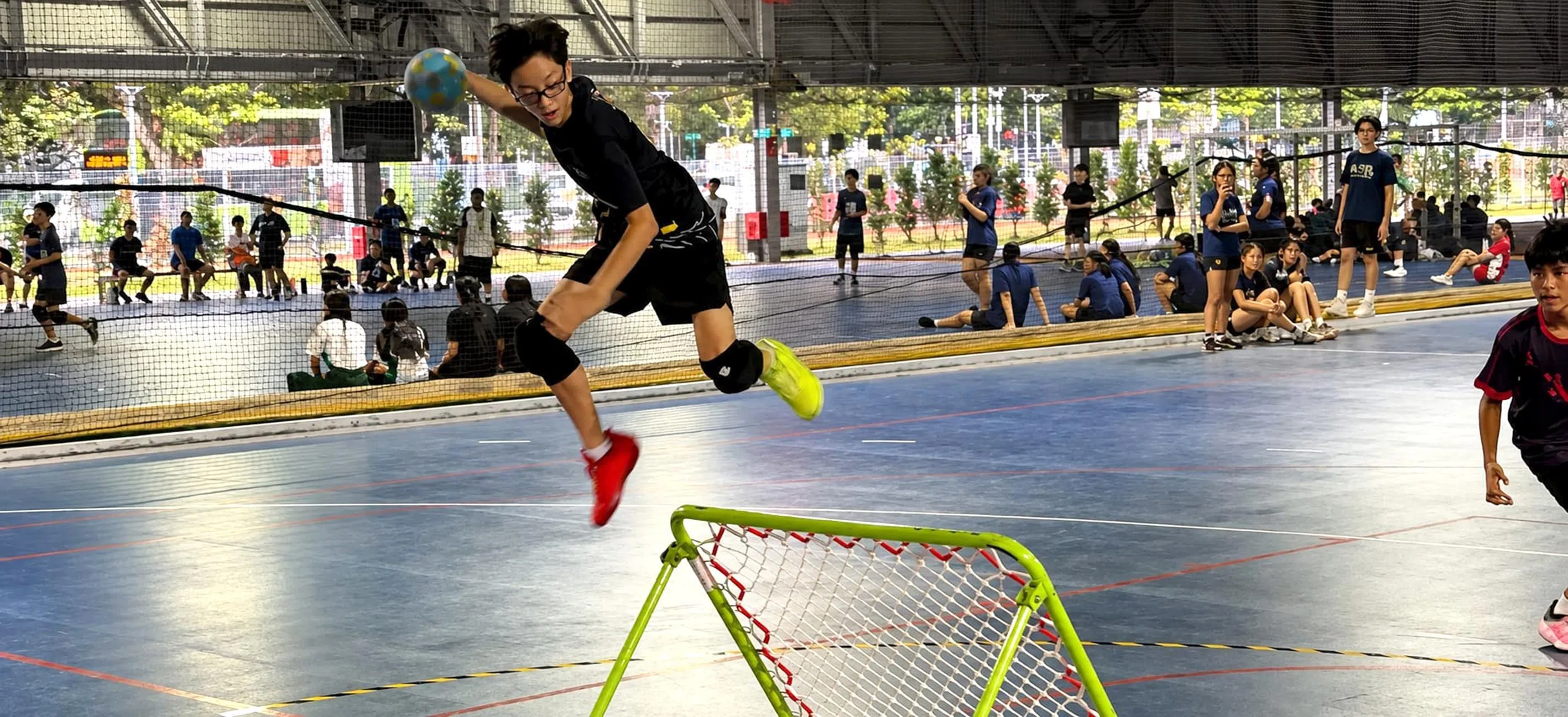 Bendemeer Secondary School student Ayden Wong competing at the 4th ActiveSG-TBAS Inter-Schools C Division Tchoukball Championships.