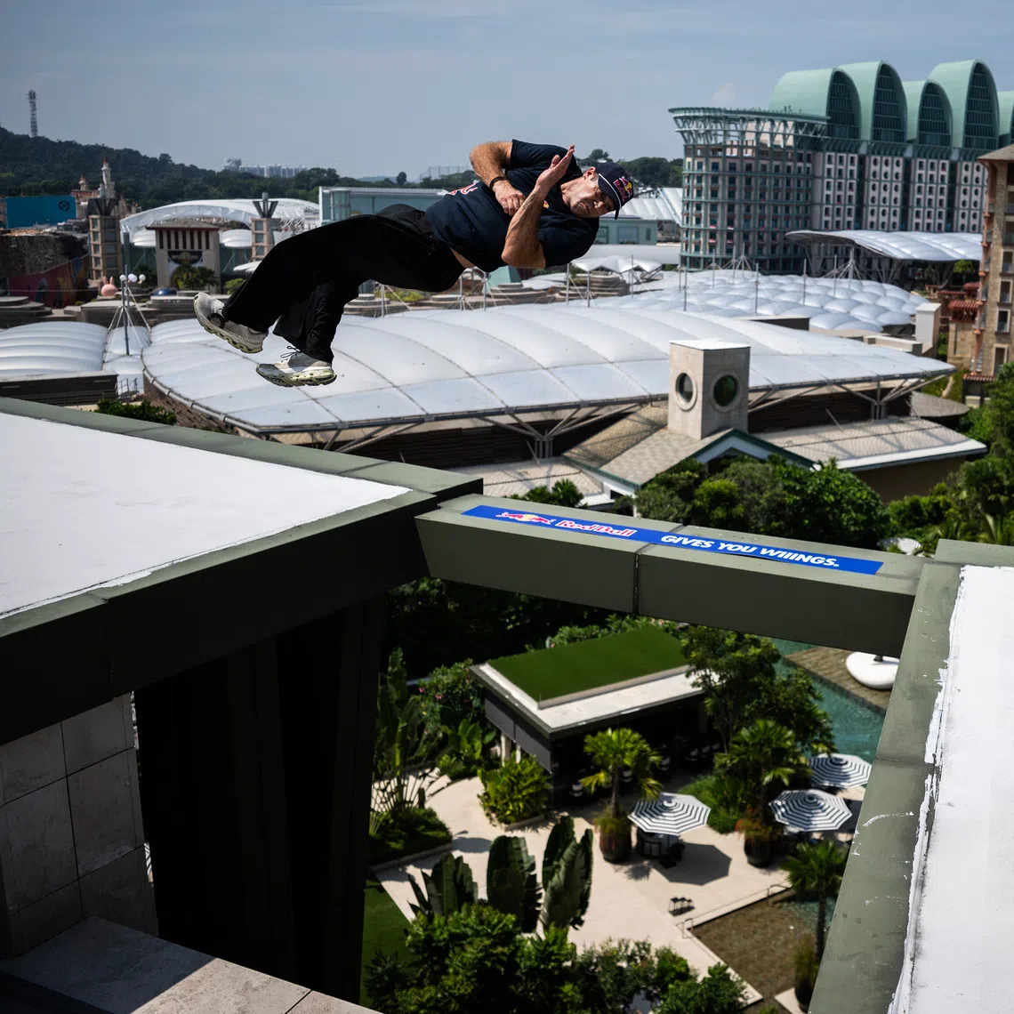 Red Bull parkour athlete and freerunner Dominic Di Tommaso was in Singapore in August for a capture-the-flag race at Resorts World Sentosa.