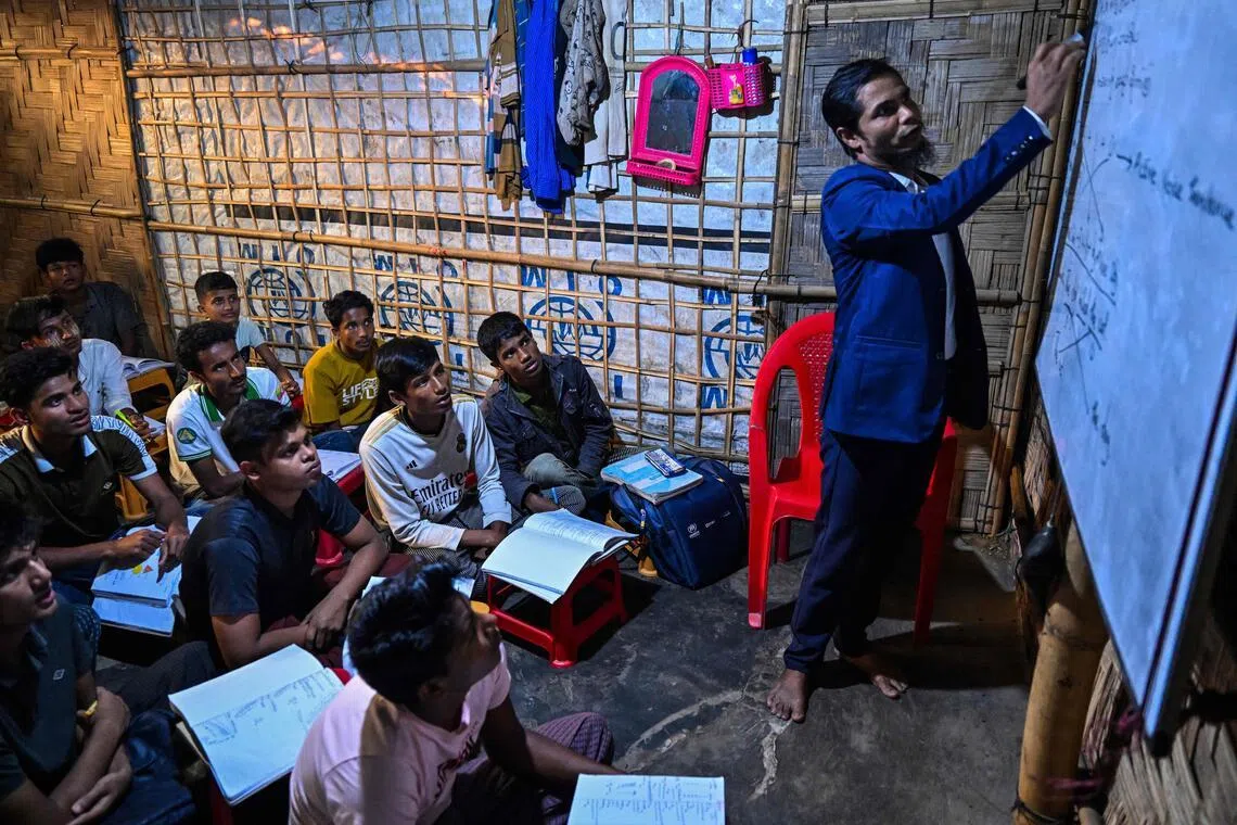 By 2024, UNICEF and its partners were running more than 6,500 learning centres across the Cox’s Bazar camps, educating up to 300,000 children.