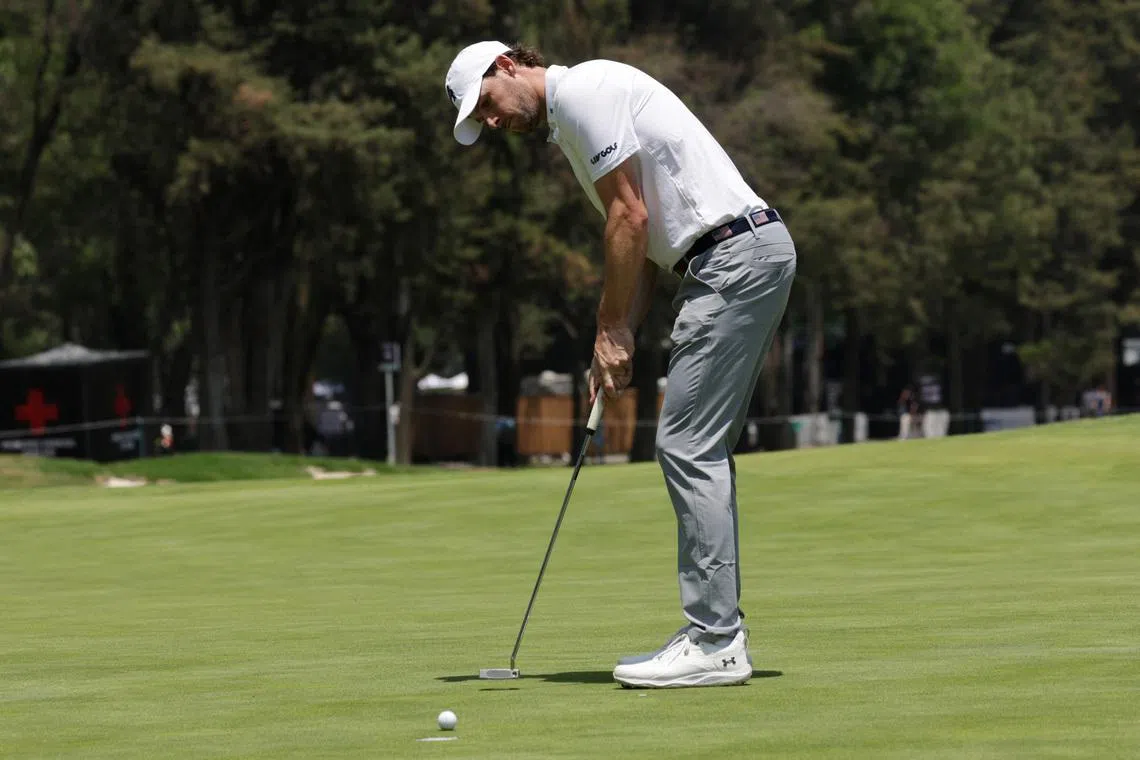 Golf - LIV Golf Mexico - Club de Golf Chapultepec, Mexico City, Mexico - April 18, 2026 4Aces GC's Thomas Pieters putts during the third round REUTERS/Henry Romero
