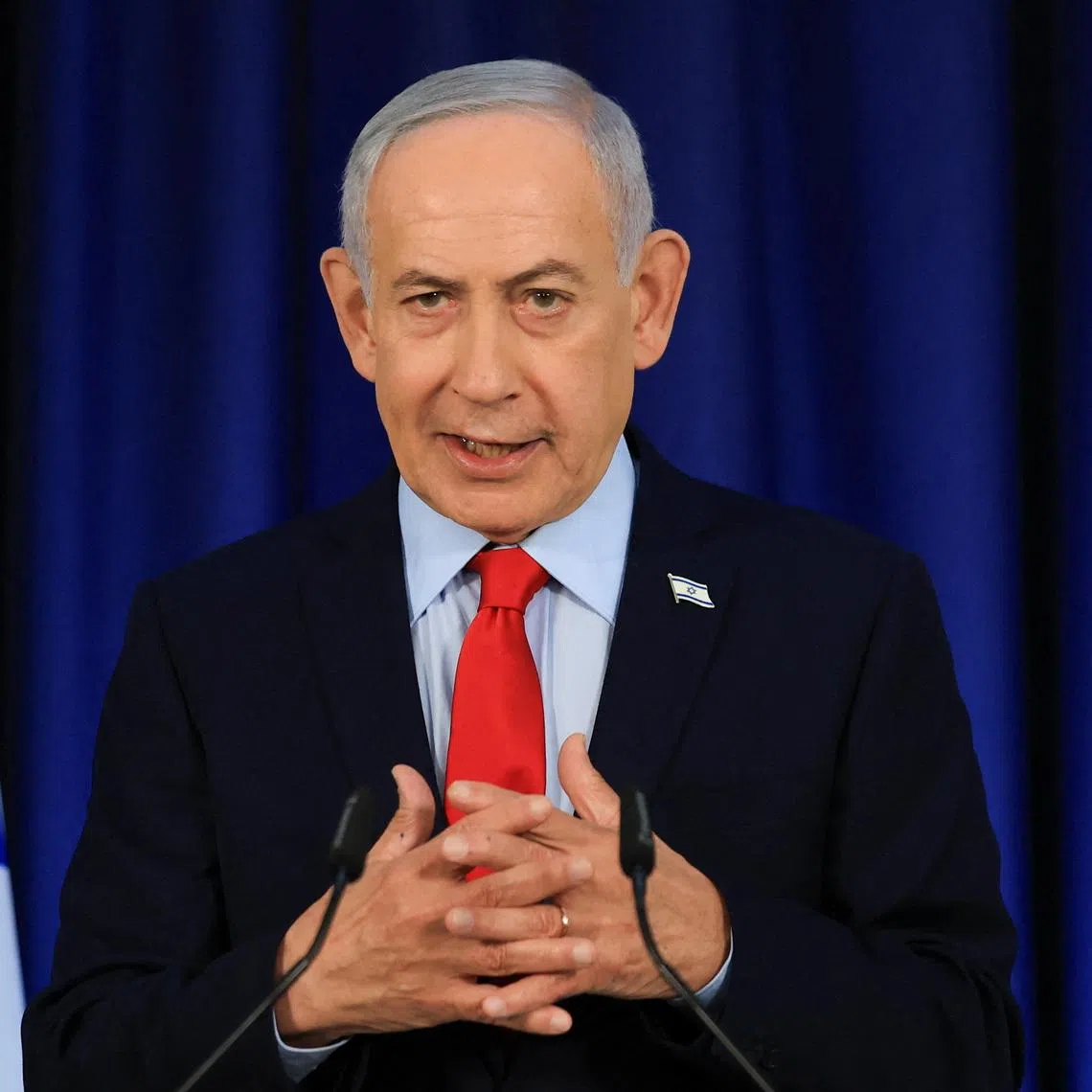 Israeli Prime Minister Benjamin Netanyahu speaks during a press conference, amid the U.S.-Israel conflict with Iran, in Jerusalem, March 19, 2026.