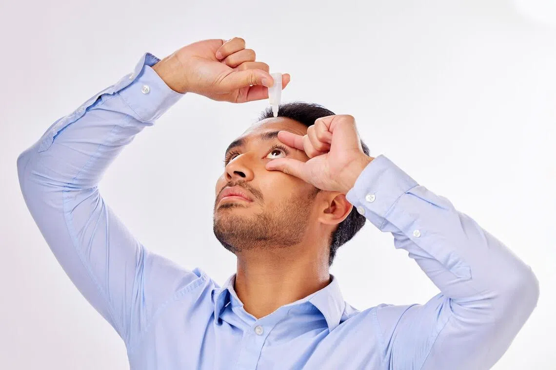 Use preservative-free eyedrops four times a day or more to wash away allergens.