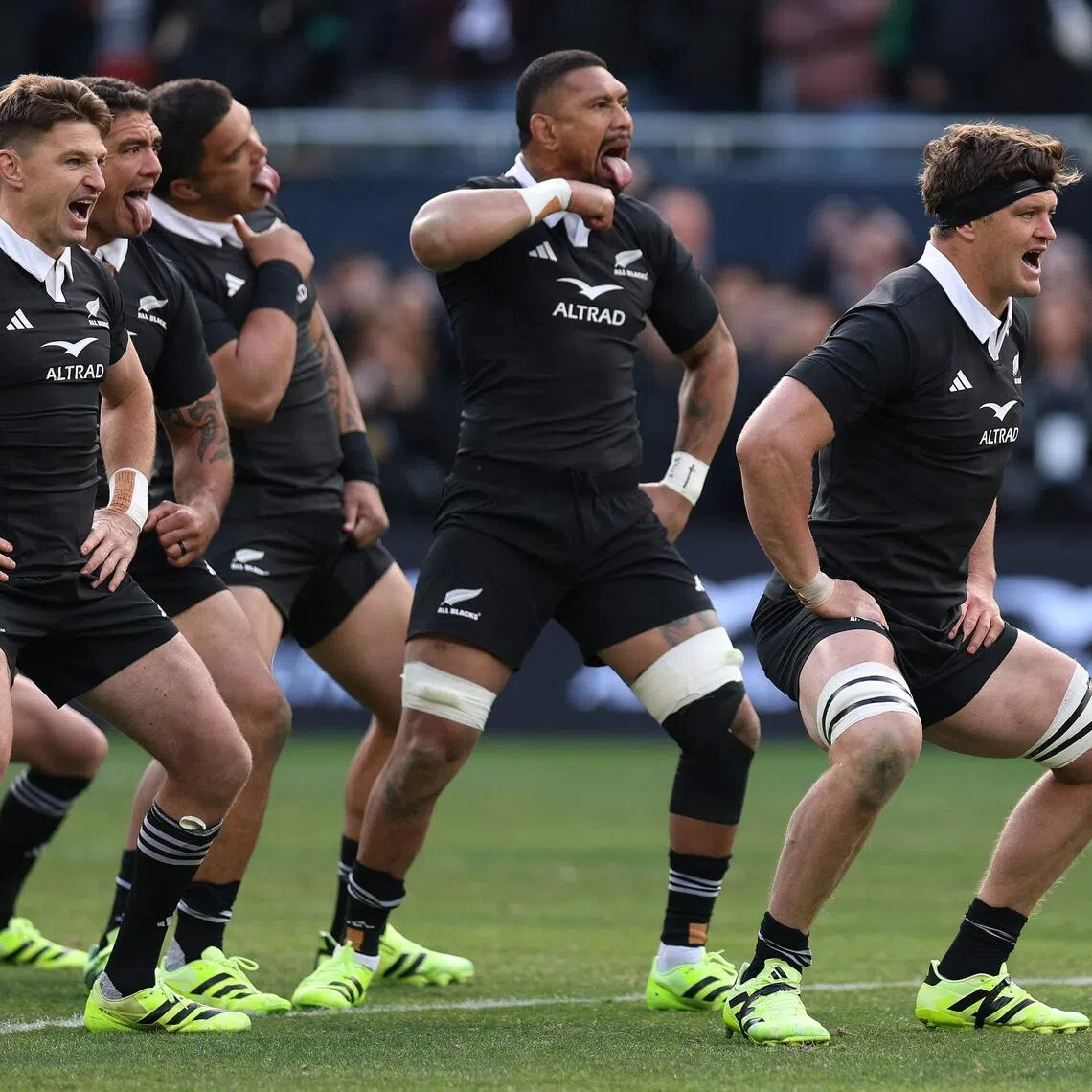 The All Blacks performing a haka prior to a match against Ireland in the United States on Nov 1.