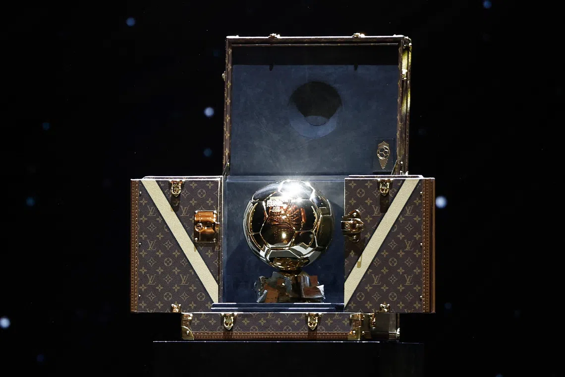 Soccer Football - Ballon d'Or - Theatre du Chatelet, Paris, France - September 22, 2025 The Ballon d'Or is displayed REUTERS/Benoit Tessier