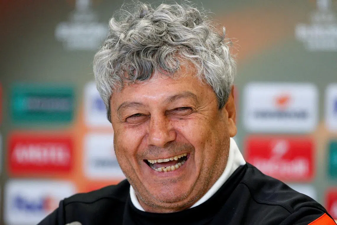 FILE PHOTO: Soccer Football - Shakhtar Donetsk news conference - Europa League - Arena Lviv, Lviv, Ukraine - 13/04/16. Shakhtar Donetsk's coach Mircea Lucescu attends a news conference prior to their UEFA Europa League match against Braga. REUTERS/Gleb Garanich  Action Images via Reuters/File Photo