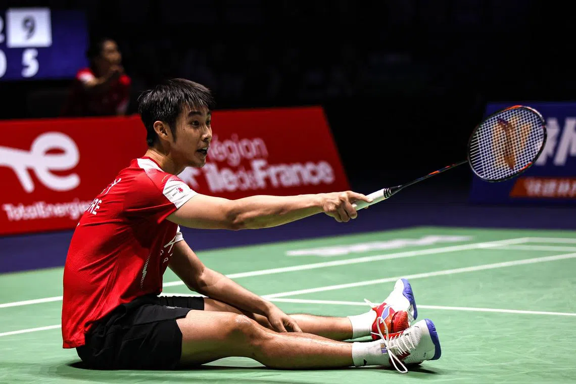 Loh Kean Yew during his match in the BWF World Championships men's singles quarter-finals in Paris, on Aug 29.