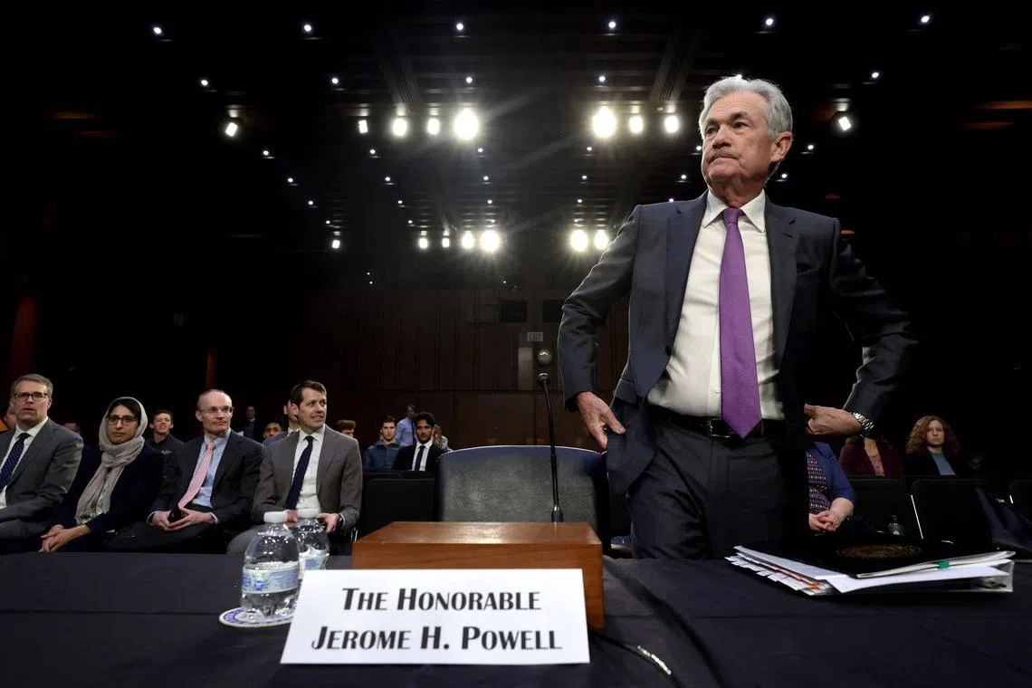 US Federal Reserve Chair Jerome Powell told the Senate Banking Committee in Washington that economic data was stronger than expected.