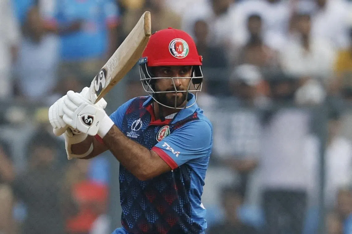 Cricket - ICC Cricket World Cup 2023 - Australia v Afghanistan - Wankhede Stadium, Mumbai, India - November 7, 2023 Afghanistan's Hashmatullah Shahidi in action REUTERS/Francis Mascarenhas/File Photo