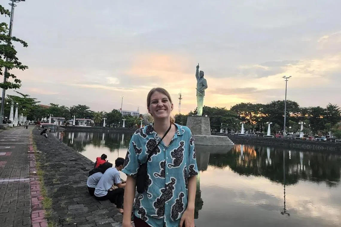 Ms Catherine Morris, 19, who is studying Indonesian and linguistics at the University of Western Australia.