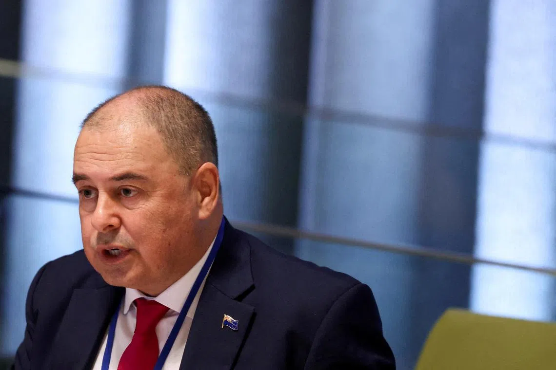 FILE PHOTO: Prime Minister of the Cook Islands Mark Brown speaks during the Sustainable Development Goals (SDG) Summit at United Nations headquarters in New York City, New York, U.S., September 18, 2023. REUTERS/Caitlin Ochs