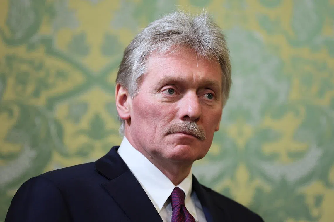 Kremlin spokesman Dmitry Peskov attends a meeting between Russian President Vladimir Putin and Iranian President Ebrahim Raisi in Moscow, Russia December 7, 2023. Sputnik/Sergei Bobylev/Pool via REUTERS/ File Photo