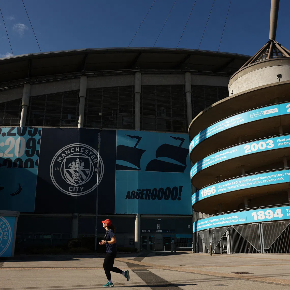 Soccer Football - General view of the Etihad Stadium, home of Manchester City football club, following Manchester City being found guilty on all but one of 115 charges over breaches of Premier League financial rules, in Manchester, Britain, September 26, 2026 General view outside the stadium Action Images via Reuters/Lee Smith