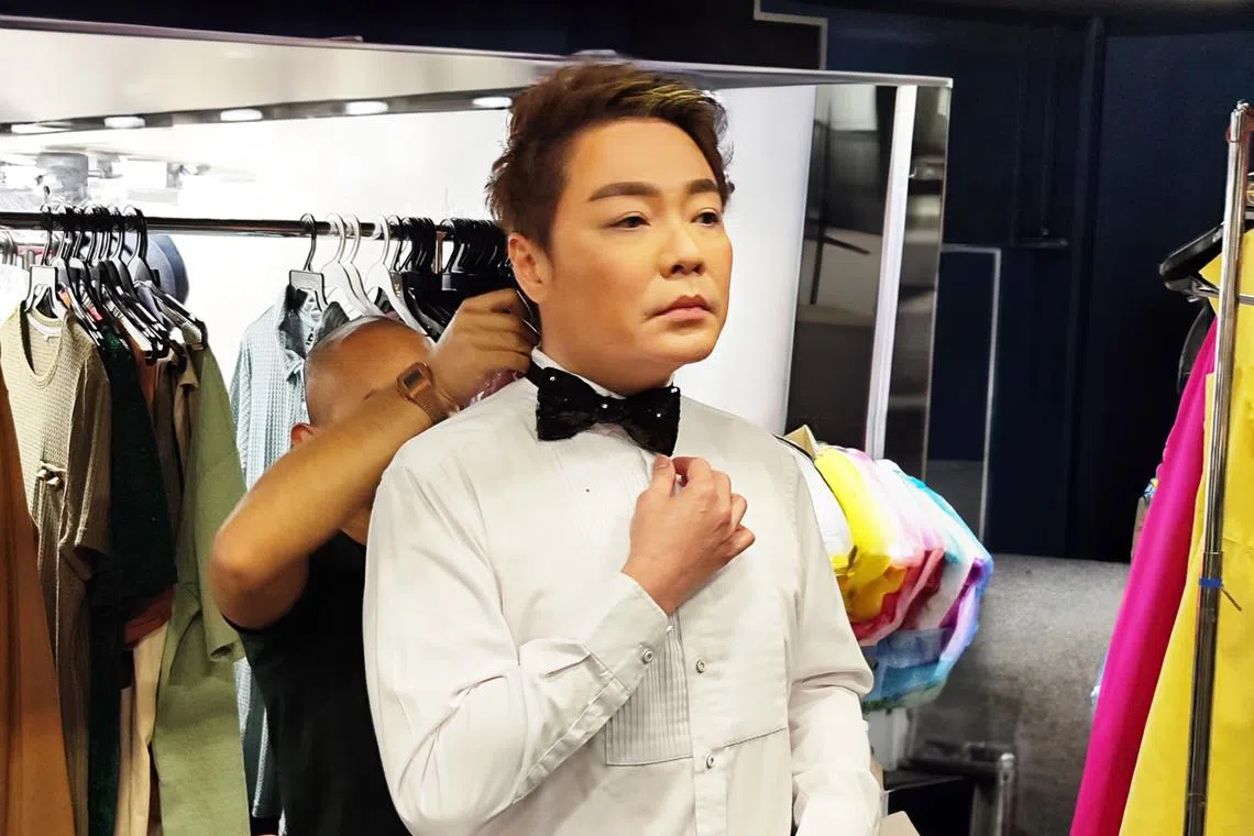 Sebastian Tan, who stars in Broadway Beng Growing Old, preparing for rehearsals. 