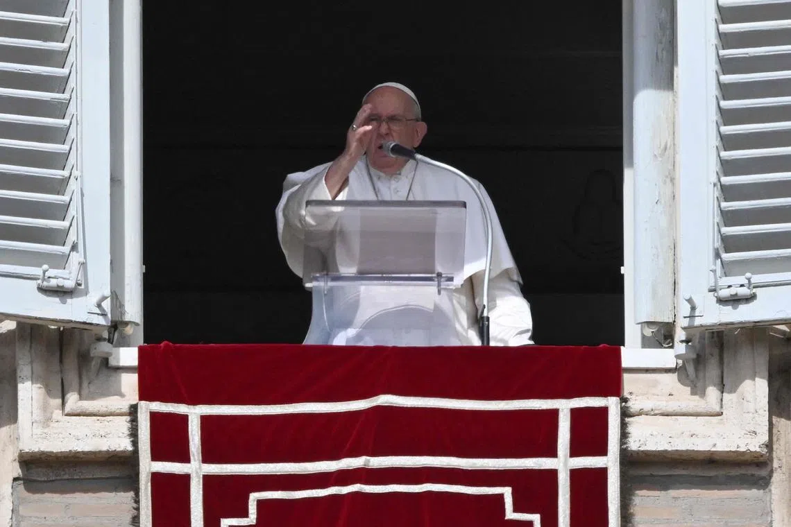 Pope Francis also called for more humanitarian aid to be allowed into the Gaza Strip.