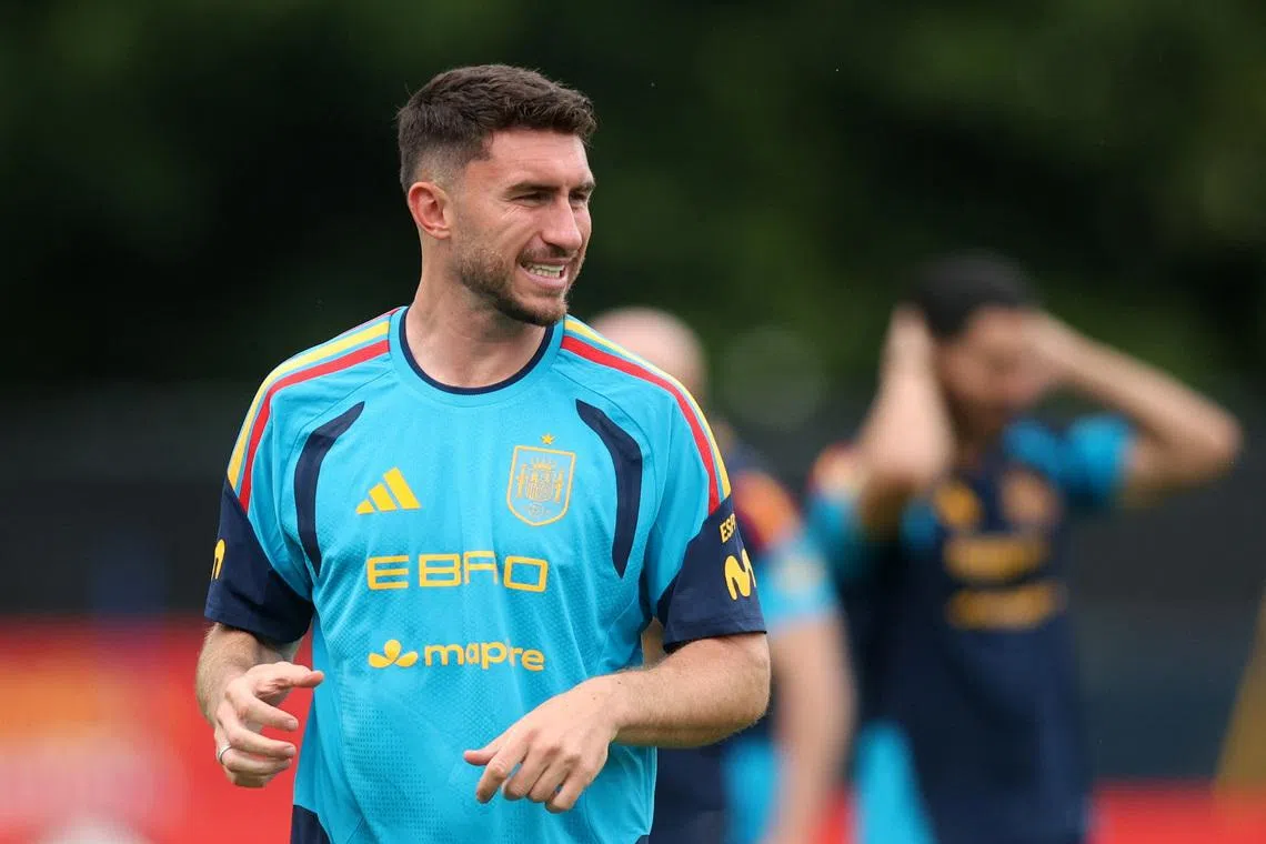 Soccer Football - FIFA World Cup 2026 - Spain Training - Baylor School, Chattanooga, Tennessee, U.S. - June 22, 2026 Spain's Aymeric Laporte during training IMAGN IMAGES via Reuters/Brett Davis