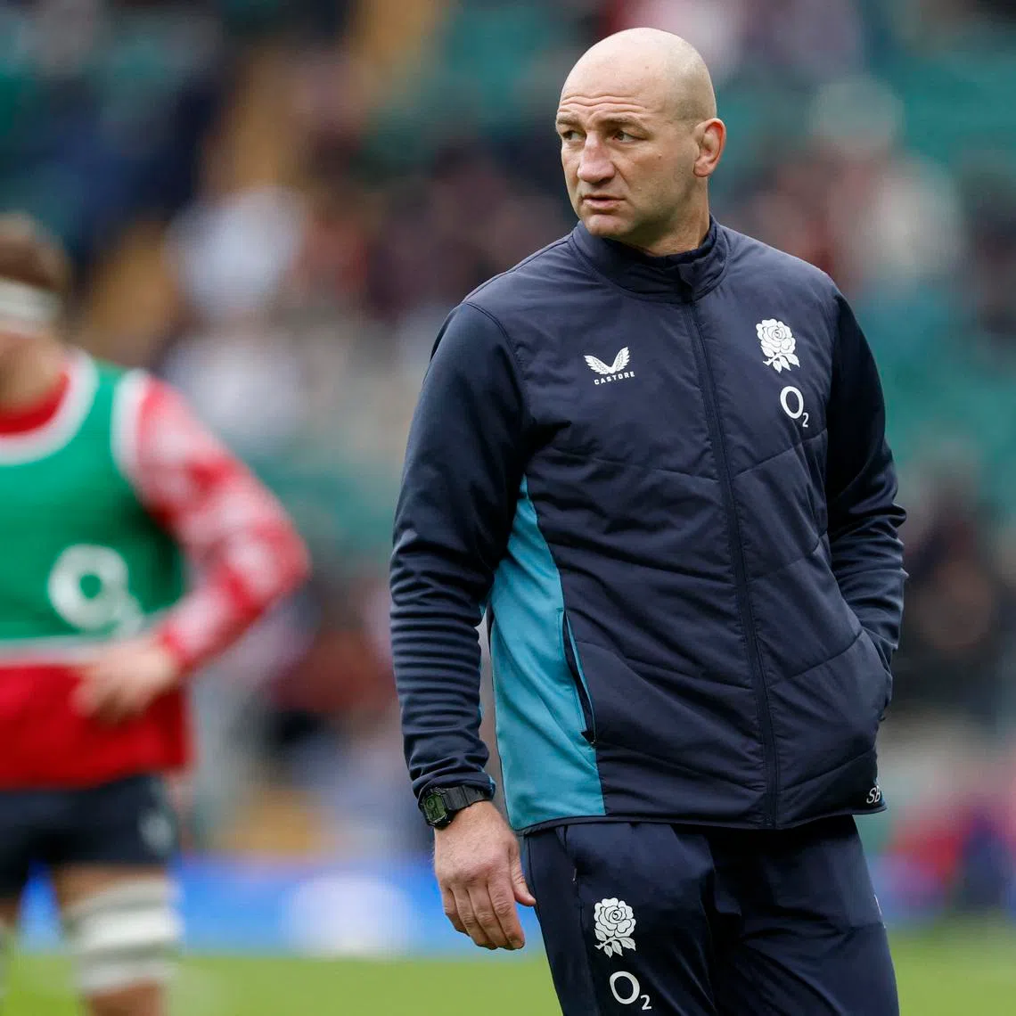 FILE PHOTO: Rugby Union - Six Nations Championship - England v Ireland - Allianz Stadium, Twickenham, Britain - February 21, 2026 England head coach Steve Borthwick during the warm up before the match Action Images via Reuters/Peter Cziborra/ File Photo