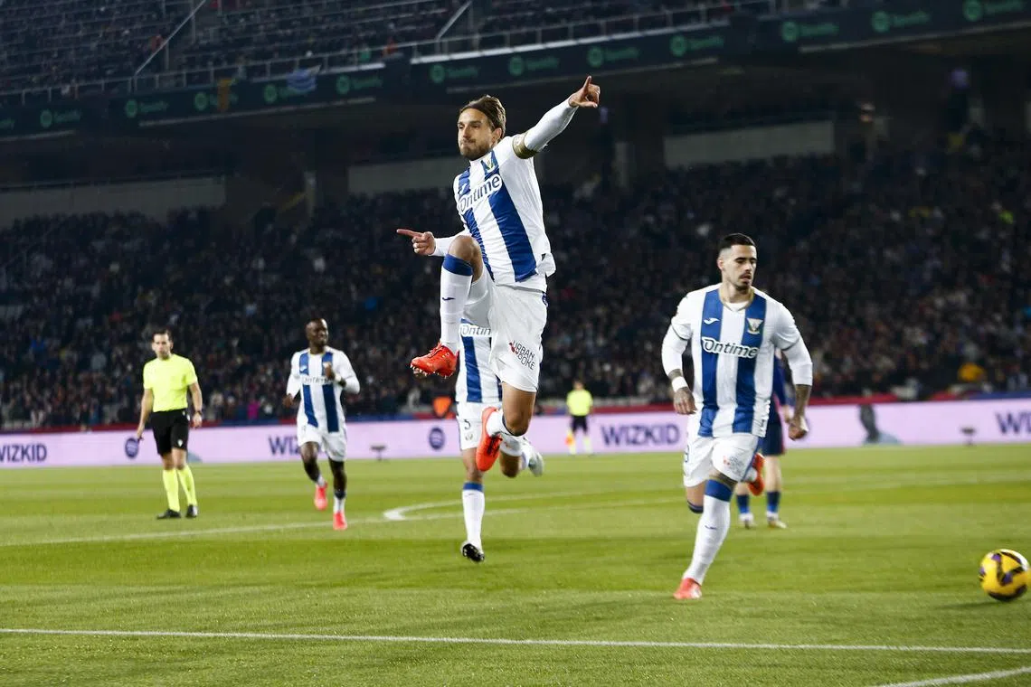 Sergio Gonzalez's goal against Barcelona gave Leganes a 1-0 win at the Barcelona Olympic Stadium on Dec 15, the visitors' first away win at Barcelona.