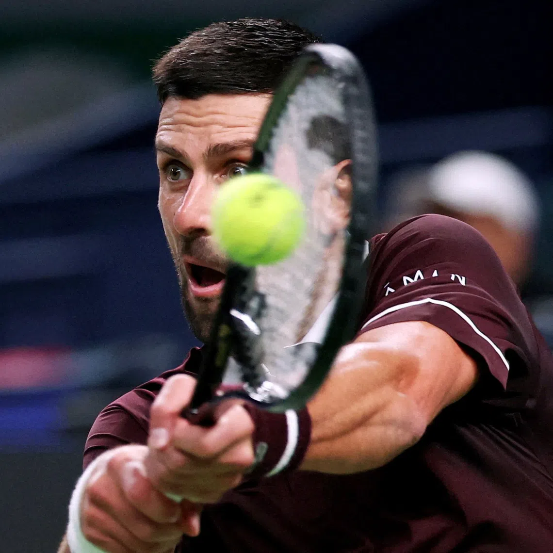 Serbia’s Novak Djokovic in action during his round of 64 match against Poland’s Hubert Hurkacz at the Shanghai Masters on Oct 9.