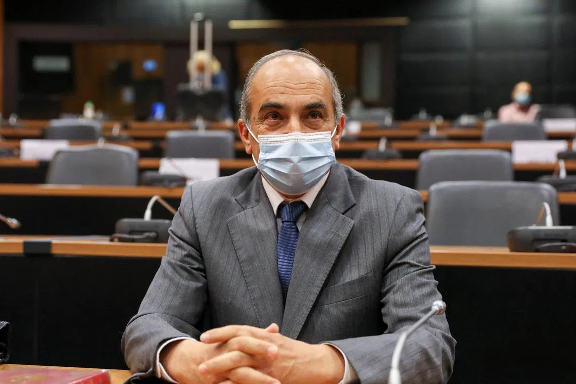 FILE PHOTO: Former Cyprus parliamentary speaker Demetris Syllouris attends a deposition to the investigating committee on Cyprus passports, in Nicosia, Cyprus April 28, 2021. REUTERS/Yiannis Kourtoglou/File Photo