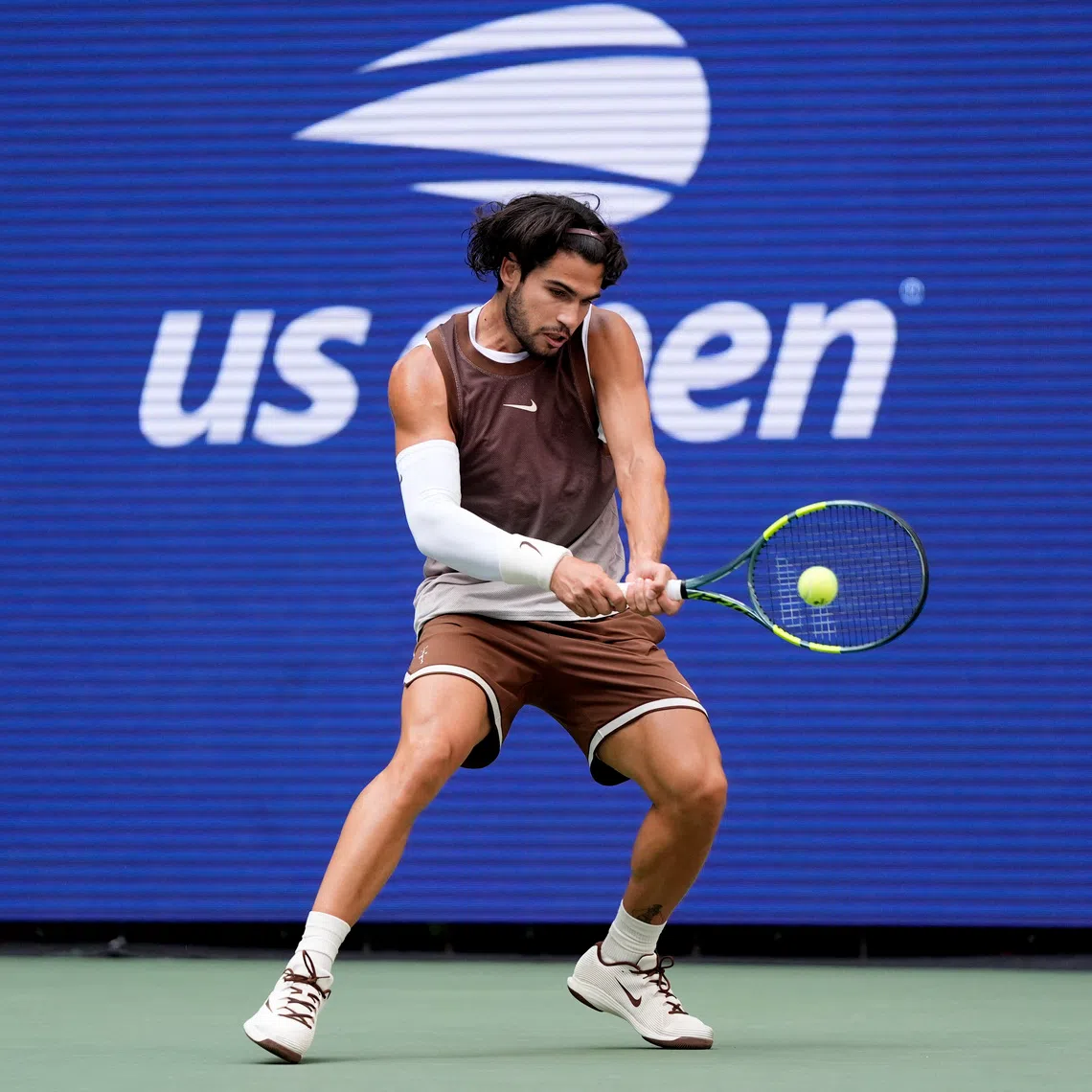 Tennis - U.S. Open - Flushing Meadows, New York, United States - September 4, 2026 Spain's Carlos Alcaraz in action during his third round match against China's Yibing Wu REUTERS/Eduardo Munoz