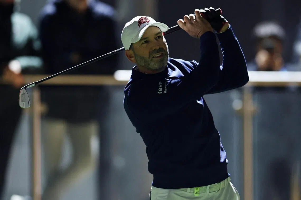 Golf - LIV Golf - Riyadh - Riyadh Golf Club, Riyadh, Saudi Arabia - February 6, 2026 
Fireballs GC's Sergio Garcia in action during the third round REUTERS/Hamad I Mohammed