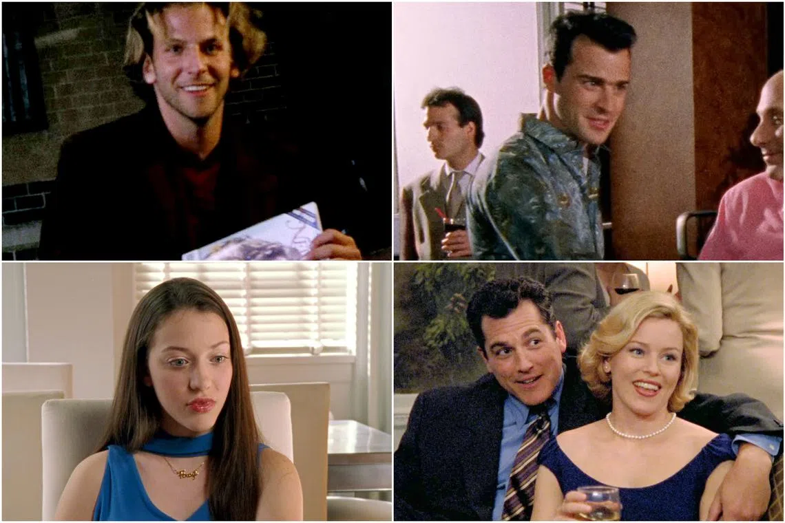 (Clockwise from top left) Bradley Cooper, Justin Theroux, Elizabeth Banks and Kat Dennings in Sex And The City.