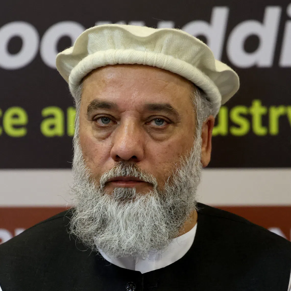 Afghanistan's Taliban Trade Minister Nooruddin Azizi addresses a delegation during a meeting in New Delhi, India, November 21, 2025. REUTERS/Bhawika Chhabra