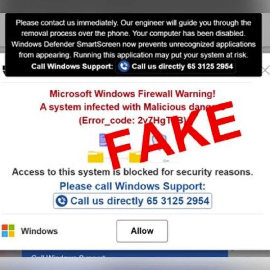 Victims would encounter a pop-up alert purportedly from Microsoft informing them their deveices have been hacked or compromised. 
