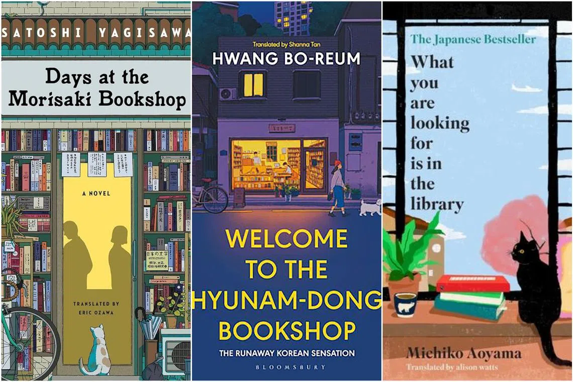 Days At The Morisaki Bookshop by Satoshi Yagisawa, Welcome To The Hyunam-dong Bookstore by Hwang Bo-reum and What You Are Looking For Is In The Library by Michiko Aoyama.