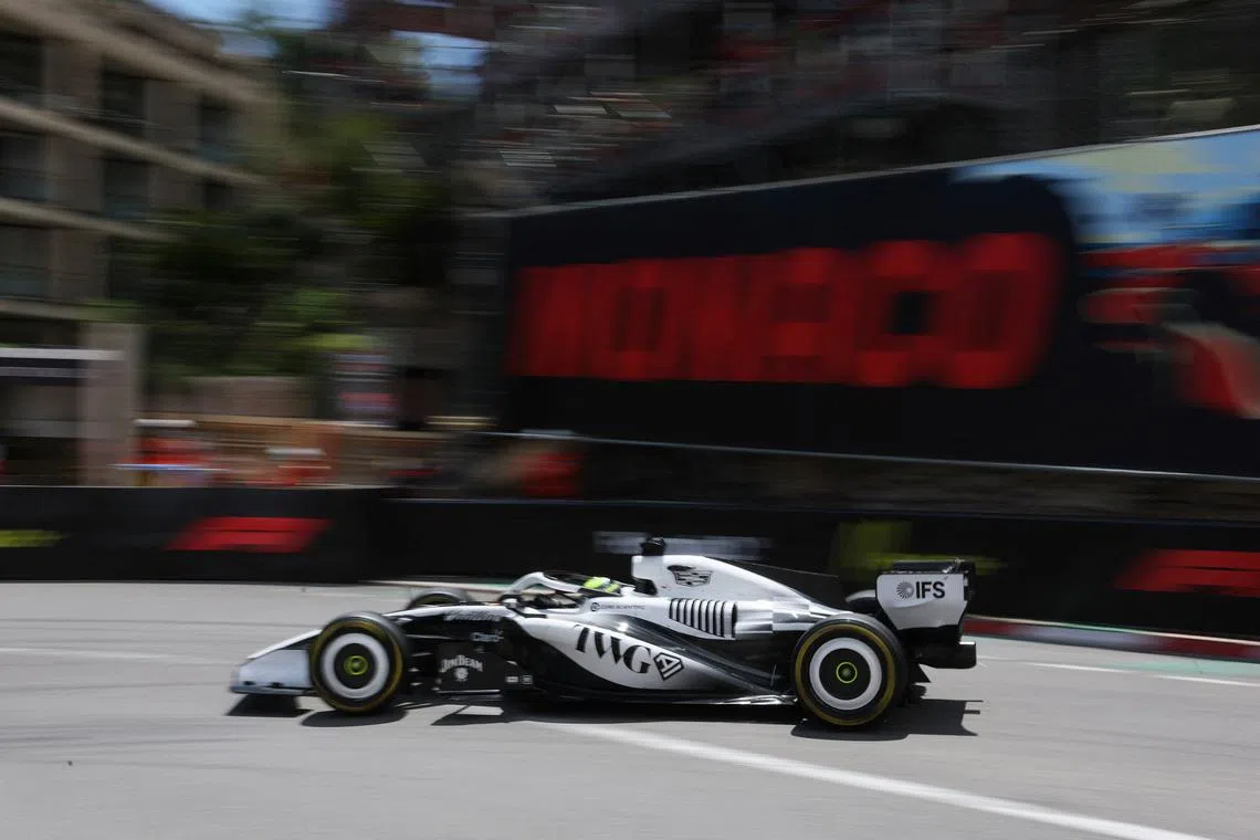 Formula One F1 - Monaco Grand Prix - Circuit de Monaco, Monaco - June 5, 2026 Cadillac's Sergio Perez during practice REUTERS/Yves Herman