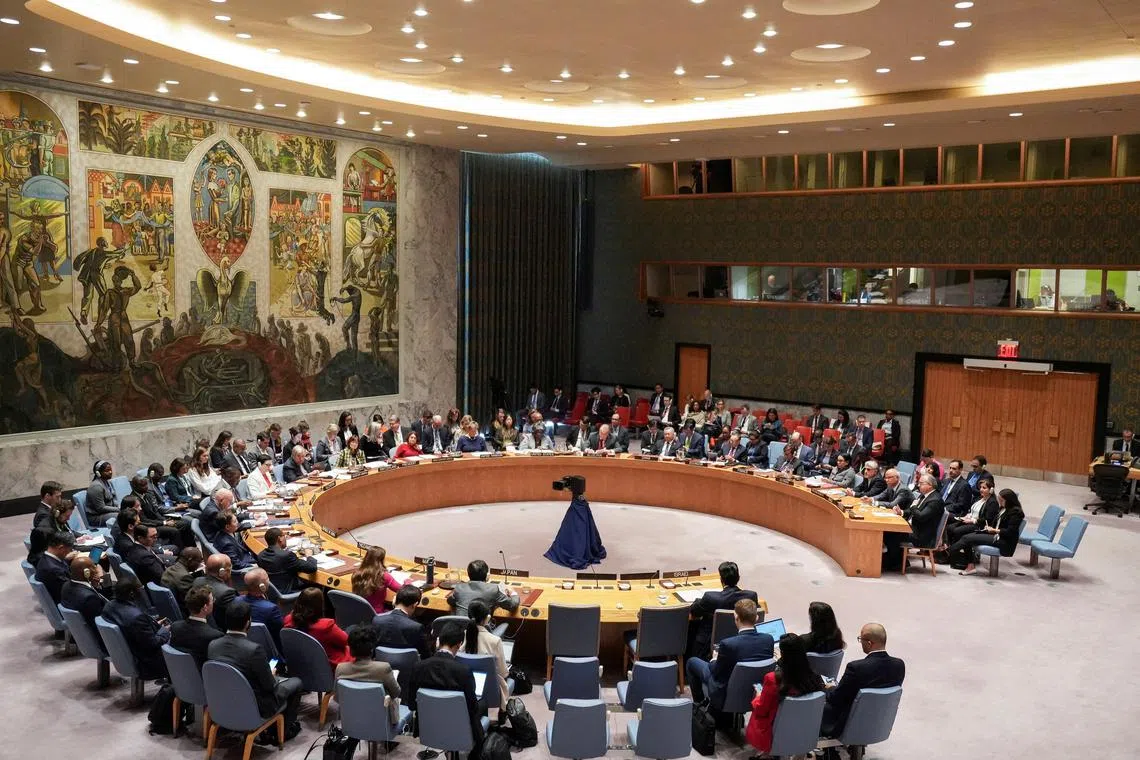 The United Nations Security Council calls an emergency meeting, following a ballistic missile attack on Israel, at U.N. headquarters in New York City, U.S., October 2, 2024. REUTERS/Stephani Spindel