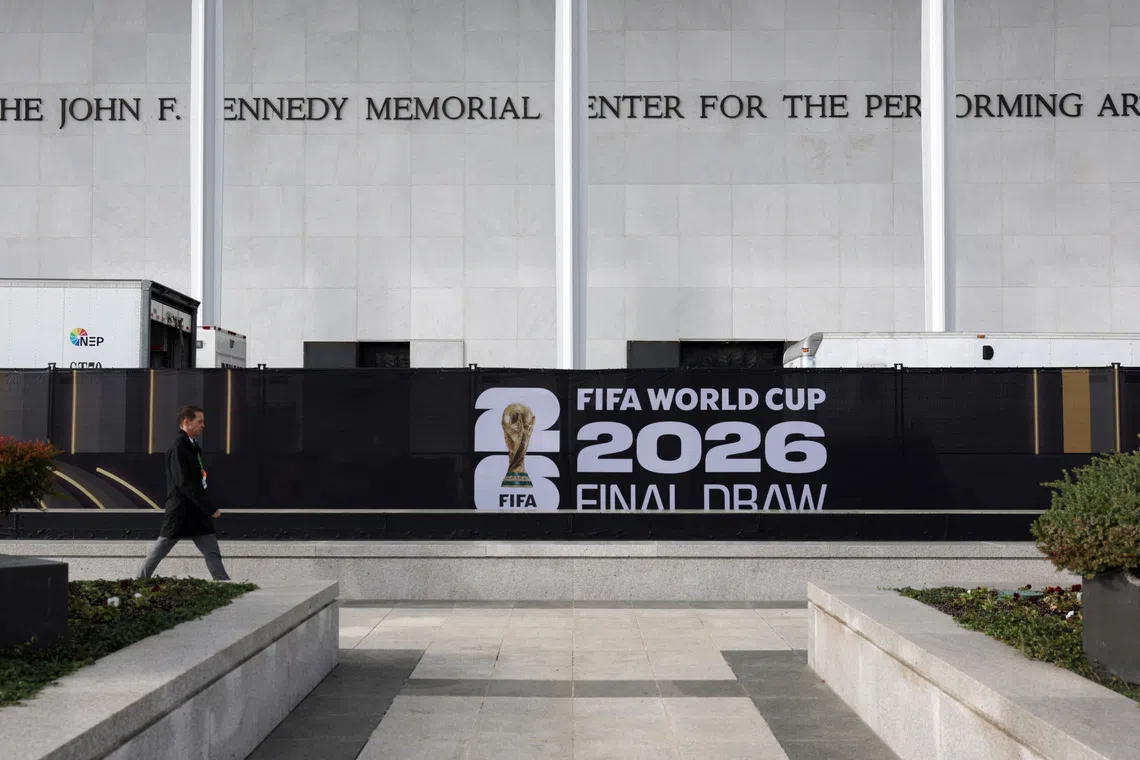 Soccer Football - FIFA World Cup 2026 - Washington D.C., District of Columbia, U.S. - December 4, 2025 General view outside the John F. Kennedy Memorial Center for the Performing Arts ahead of the draw REUTERS/Jeenah Moon